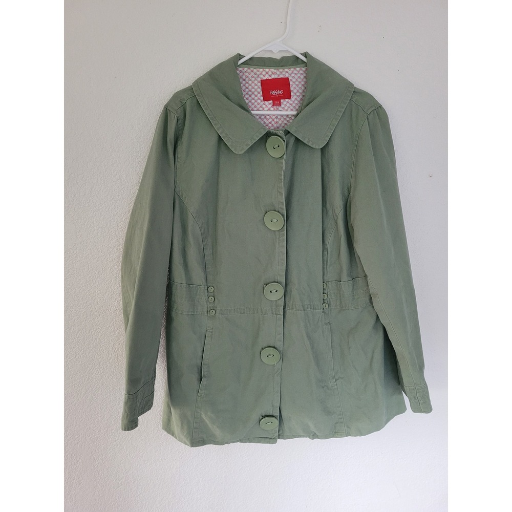 Mossimo Olive Green Jacket Women's Plus Size 20W Button Up‎ Coat Y2K #18